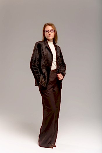 Жакет из каракульчи Шоколад