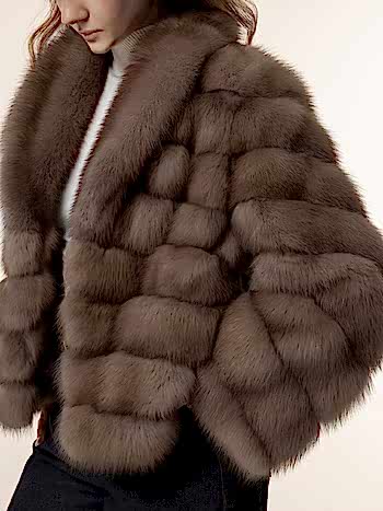 Шуба из куницы грей 65см