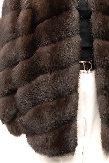 Шуба из темного соболя 75см 