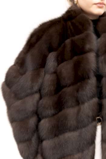 Шуба из темного соболя 75см 