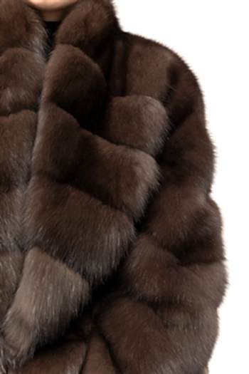 Шуба из темного соболя 75см 