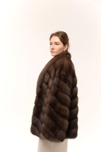 Шуба из соболя с шалевым воротником 70см 