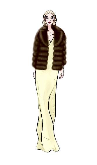 Шуба из куницы 60см с английским воротником