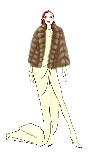 Шуба из куницы 60см с шалевым воротником рукав клеш