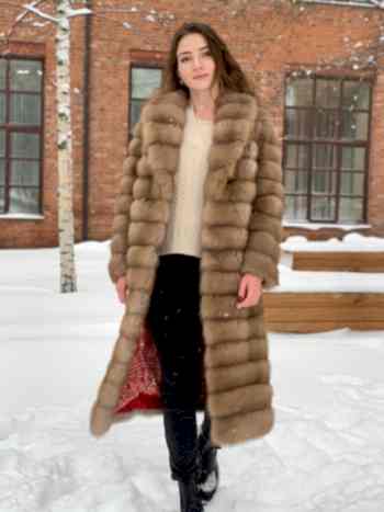 Шуба из куницы тортор 115см