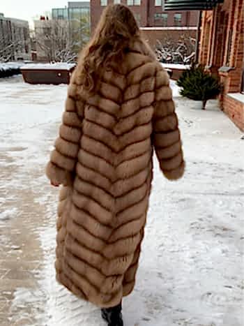 Шуба из куницы 130см диагональ