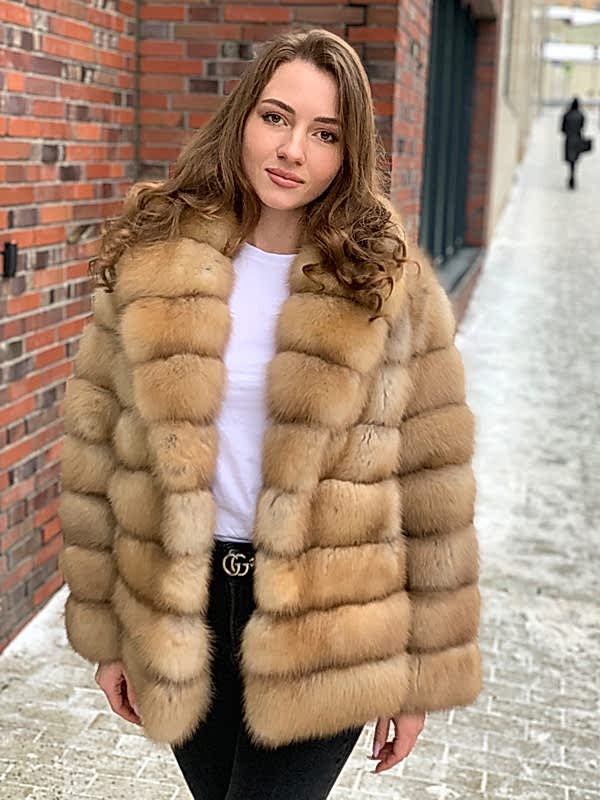 Шуба из куницы классика автоледи с шалевым воротником 