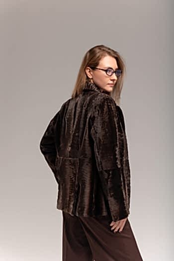 Жакет из каракульчи Шоколад