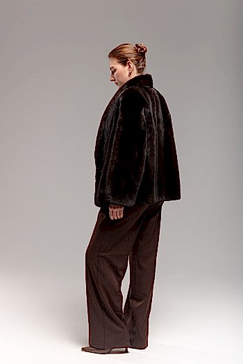 Жакет из скандинавской норки в натуральном цвете 60см